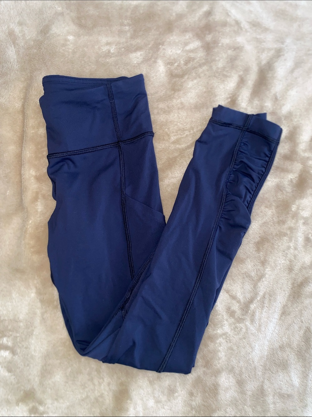 lululemon athletica Navy Blue Ruched Leggings